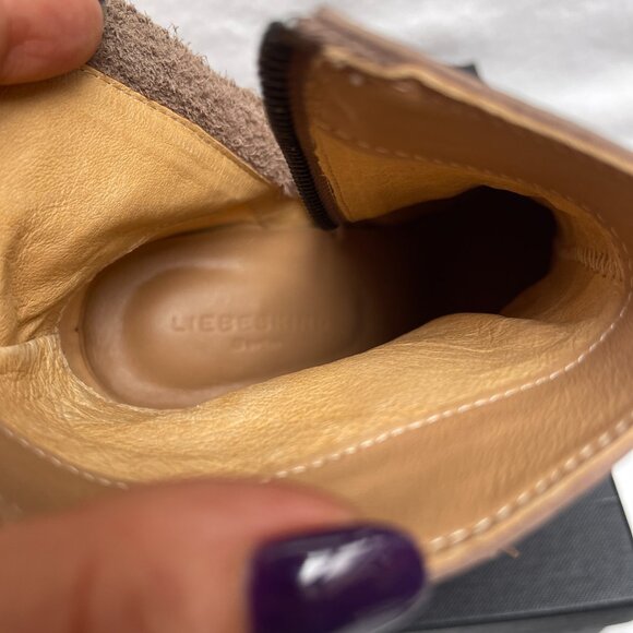 NIB Anthropologie Liebeskind Berlin Suede Fringe Nubuck Chunky Heel Ankle Boots - Picture 9 of 12